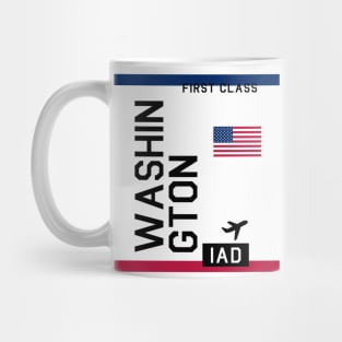 Flight Ticket Washington Mug